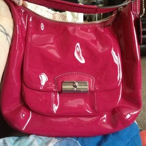 Coach liquid gloss handbag hot pink