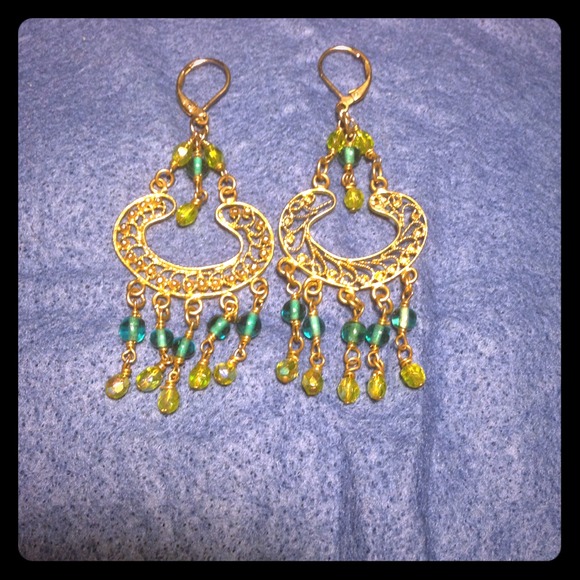 Gold dangle earrings