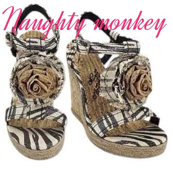 ⛔SOLD IN BUNDLE⛔NaughtyMonkey print sandals