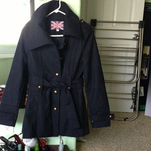 Navy blue peacoat