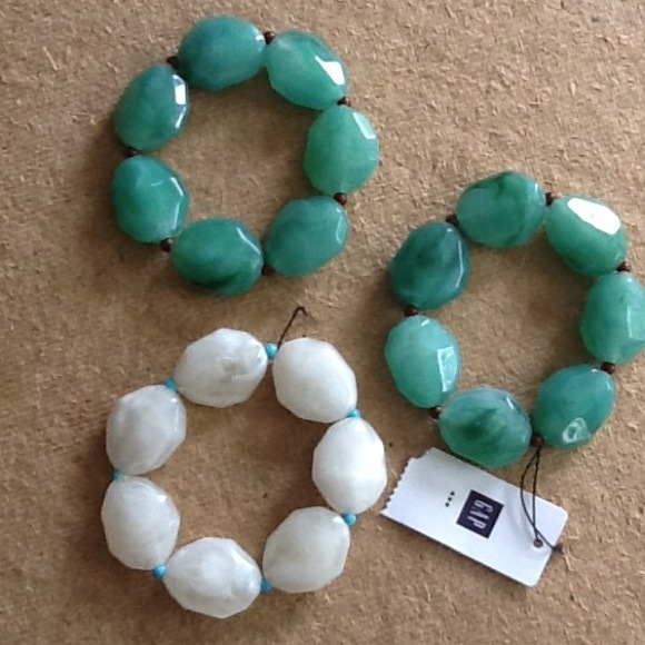 Beautiful statement bracelets! Green and white GAP