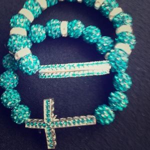 💸Sale💸Cross w/ shamballa crystals  2 for 25