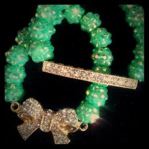 Baby bow w/shamballa crystals bracelets!
