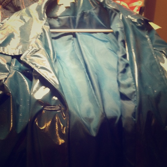 Blue dress coat plastic