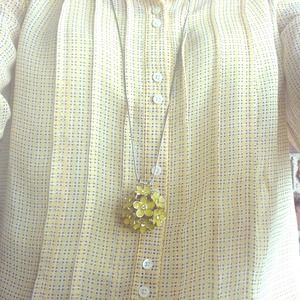 Yellow Flower Cluster Necklace
