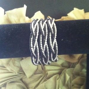 Black and Silver Stretch Braclet
