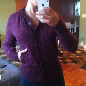 Burgundy button up Victoria's Secret sweater