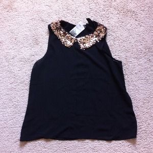 F21 Sequined collar shirt