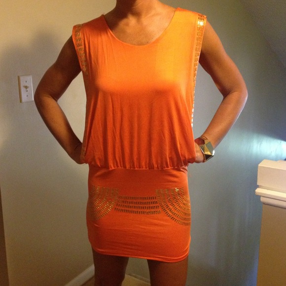 Orange mini dress - Picture 2 of 4