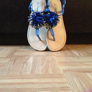 Royal blue flats sandals ❗price is firm❗
