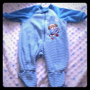 Blue puppy baby onesie