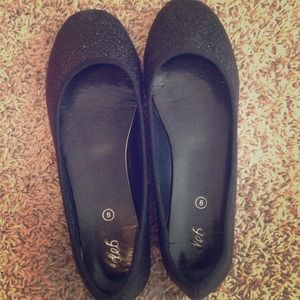 Sparkly black flats