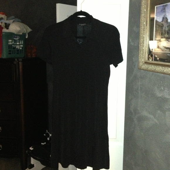 Sisley Black Dress-  Short sleeved Dress