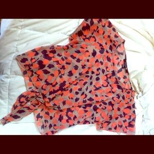 NEW!  Coral/Navy Sheer Top