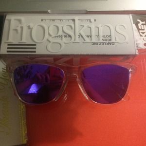 Oakley Frogskin Sunglasses Clear w/ Violet