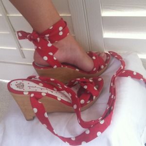 Red Polka Dot Wedges