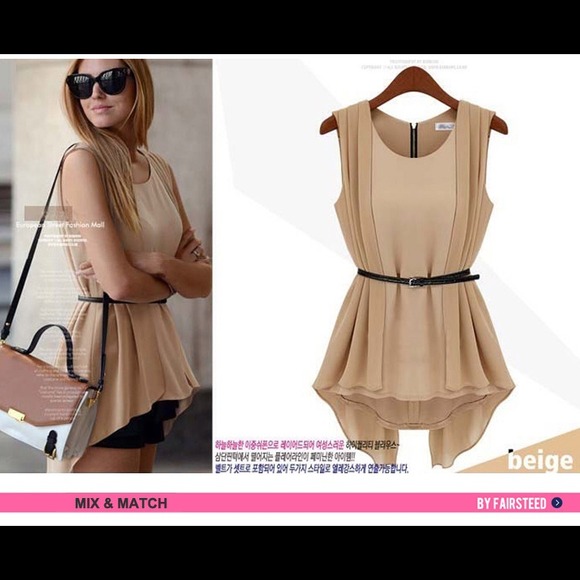 Sold****NWT European chiffon slim top