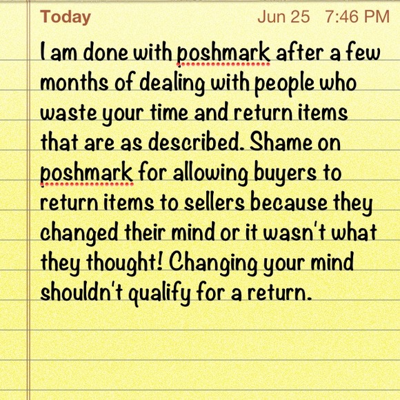 Other - Poshmark return policy