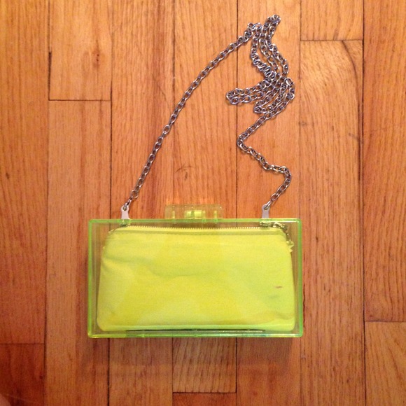 Neon methacrylate perspex clutch