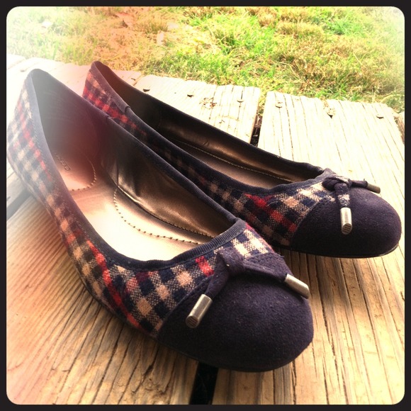 Brand New Lands End Plaid Ballet Flats