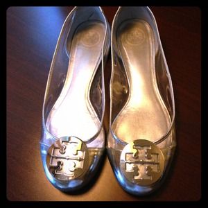 Silver & clear reva tory burch