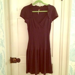 Free People grey waffle-knit dress