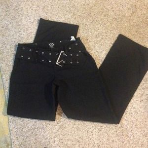 NWOT black dress pants with belt