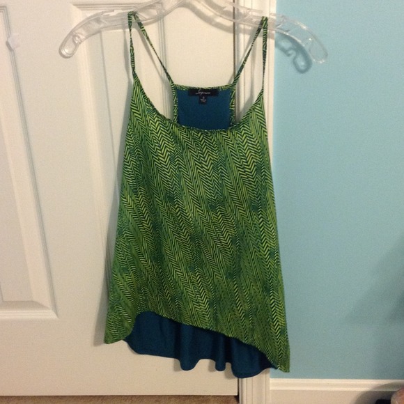 Green/dark blue tank top