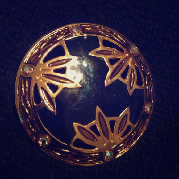 Blue enamel pierced  ear rings crystal studs