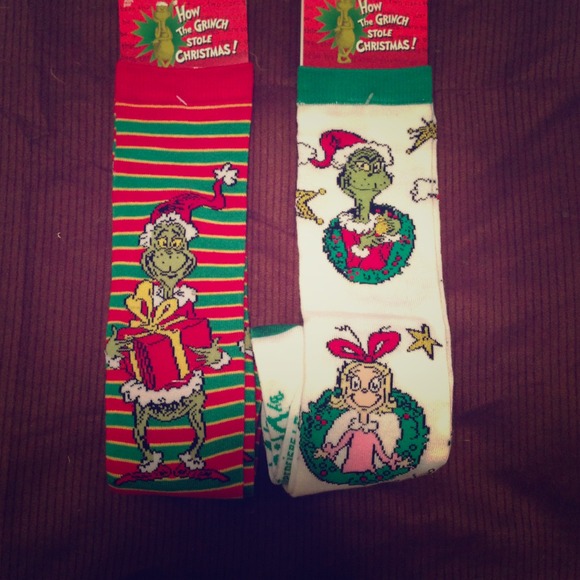 Grinch Christmas socks! 2 pairs!!! Brand new!