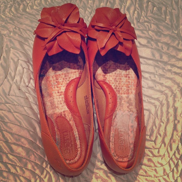 Born Orange Leather Flat