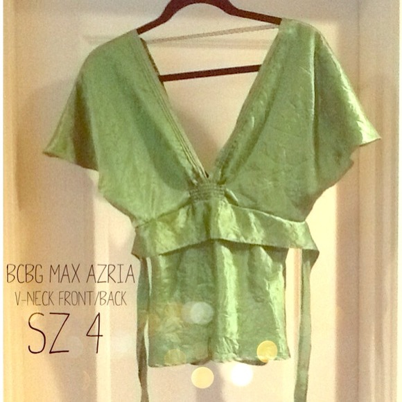 Bundle: BCBG Silk Top - green/Red Vest/Green Vest