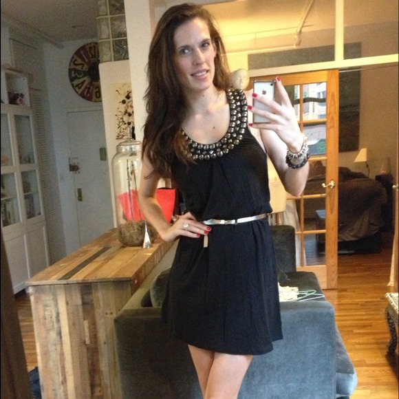 Dresses & Skirts - SOLD IN BUNDLE Embellished Jersey Black Tank Dress