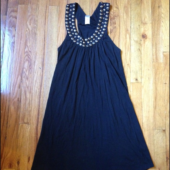 SOLD IN BUNDLE Embellished Jersey Black Tank Dress - Picture 3 of 4