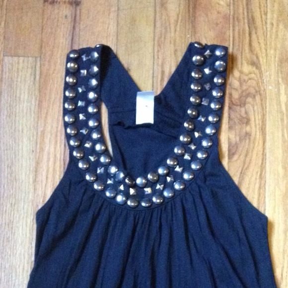 SOLD IN BUNDLE Embellished Jersey Black Tank Dress - Picture 4 of 4