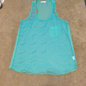 Green lace tank w/ pocket. NO LONGER AVAILABLE.