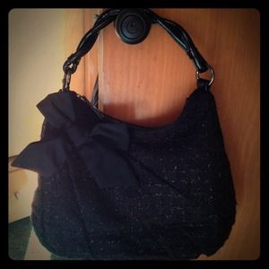 Adorable black tweed with bow purse!