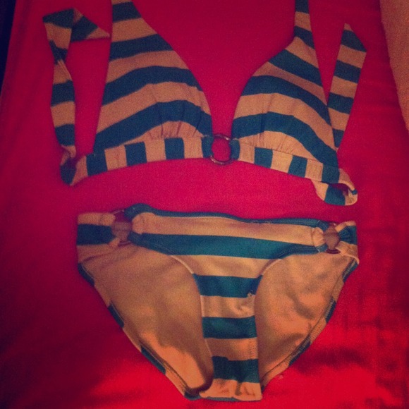 Bathing suit, wore few times. Blue and white.