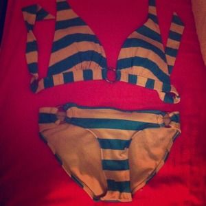 Bathing suit, wore few times. Blue and white.