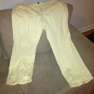 Yellow Low Rise Cropped Pants
