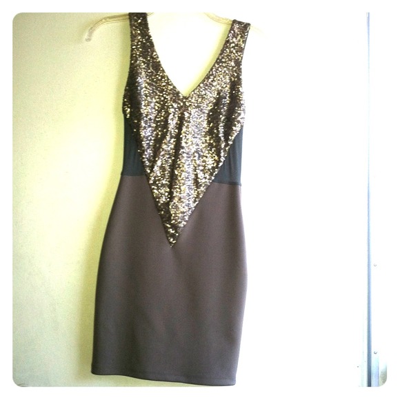 Sequin, sheer dress