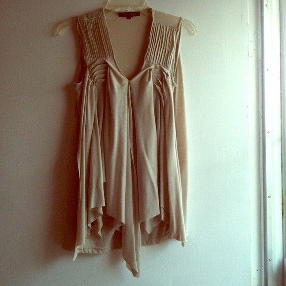 Beige flow top