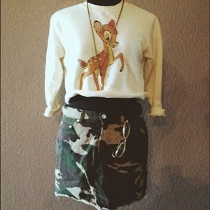 Army print skirt