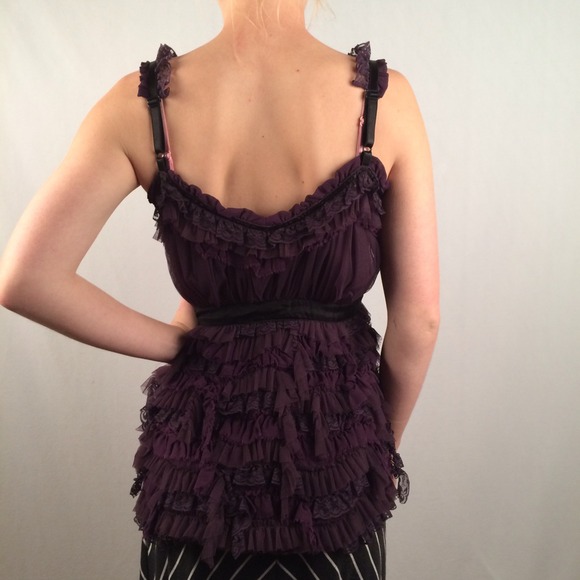 Yoana Baraschi Purple Tiered Ruffled Top - Picture 3 of 4