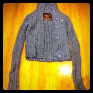 Grey Hollister cardigan sweater