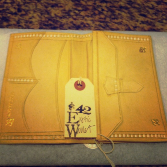 Dark cream soft leather hand stitched wallet