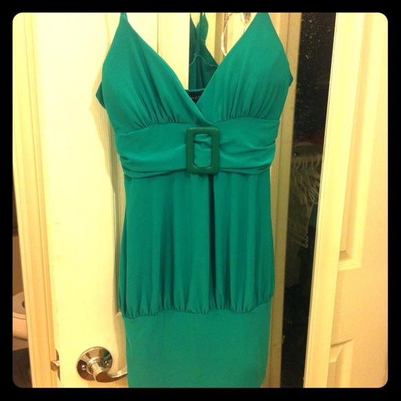 Green spaghetti strap top