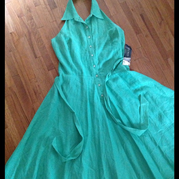 🔴SOLD🔴 Cypress Green Ralph Lauren Halter Dress! - Picture 2 of 4