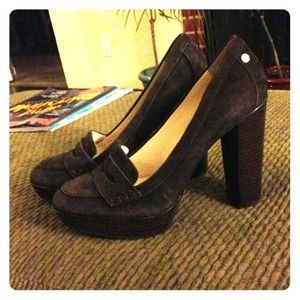 Chocolate Suede Calvin Klein Loafers 8.5