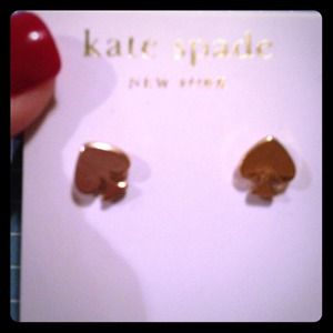 NWT Gold Kate Spade spade earrings ♠